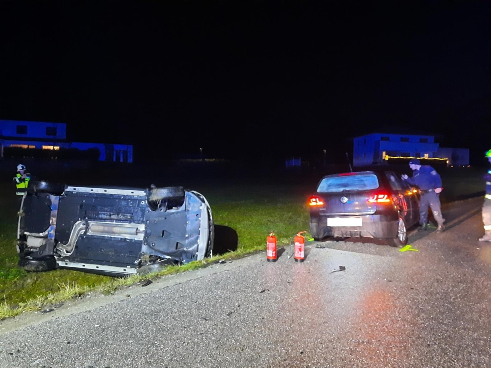 Verkehrsunfall eingeklemmte Person Osternach