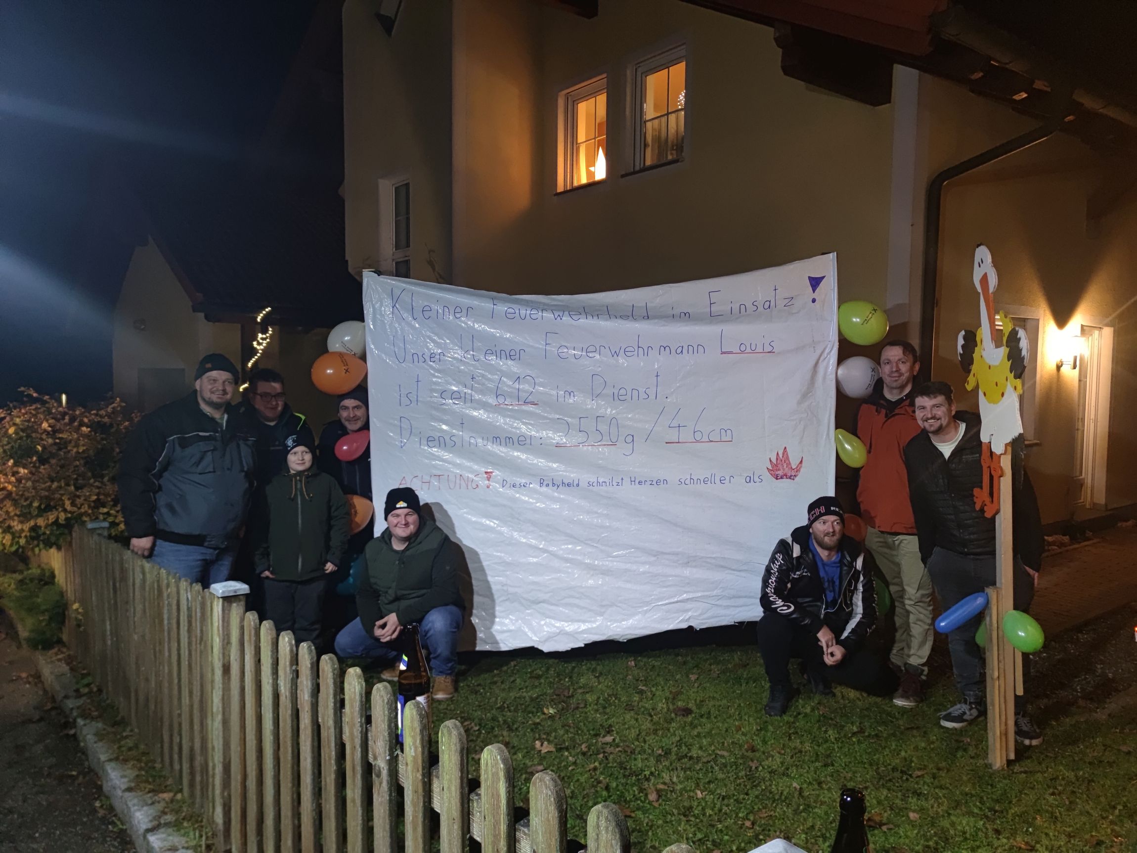 Storchaufstellen bei Familie Käfer